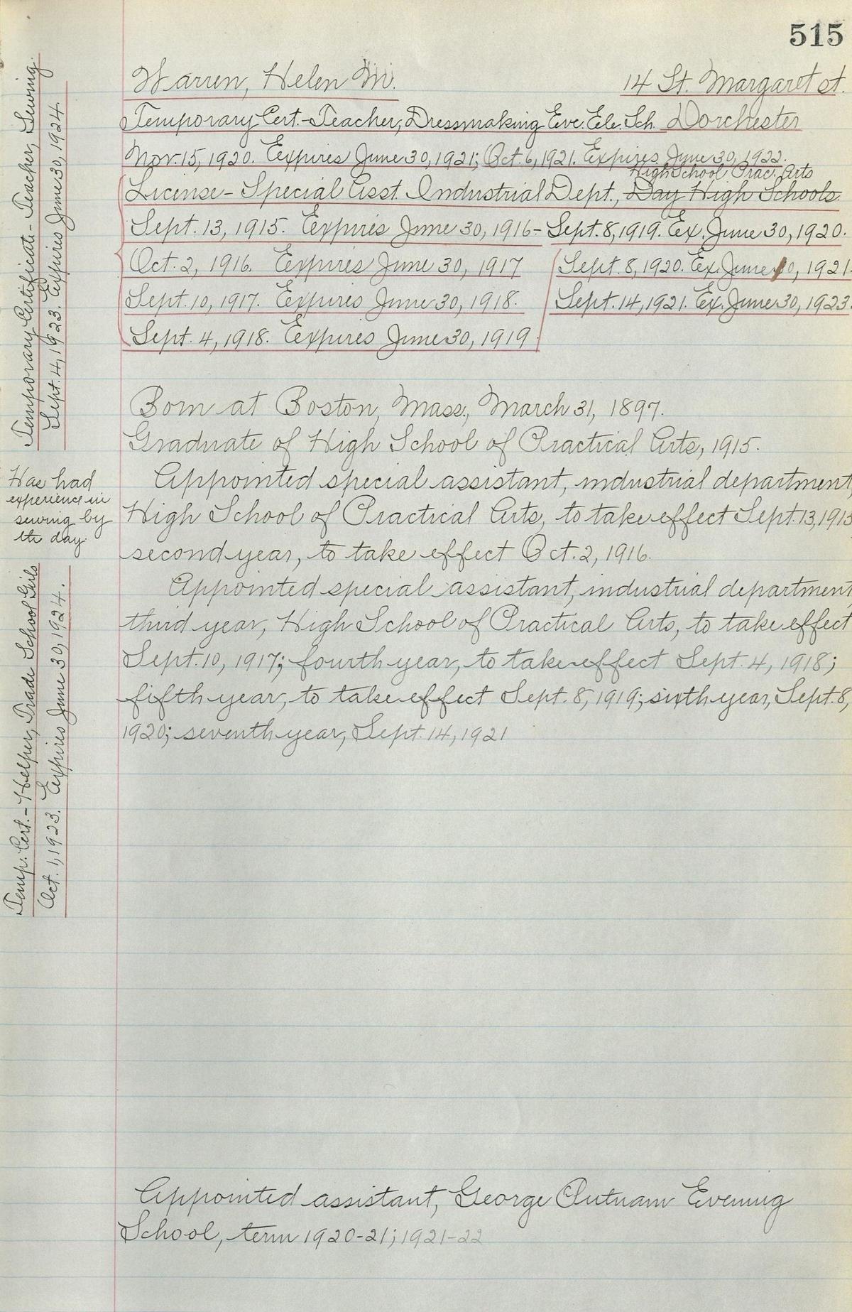 Helen Warren Teacher Qualification