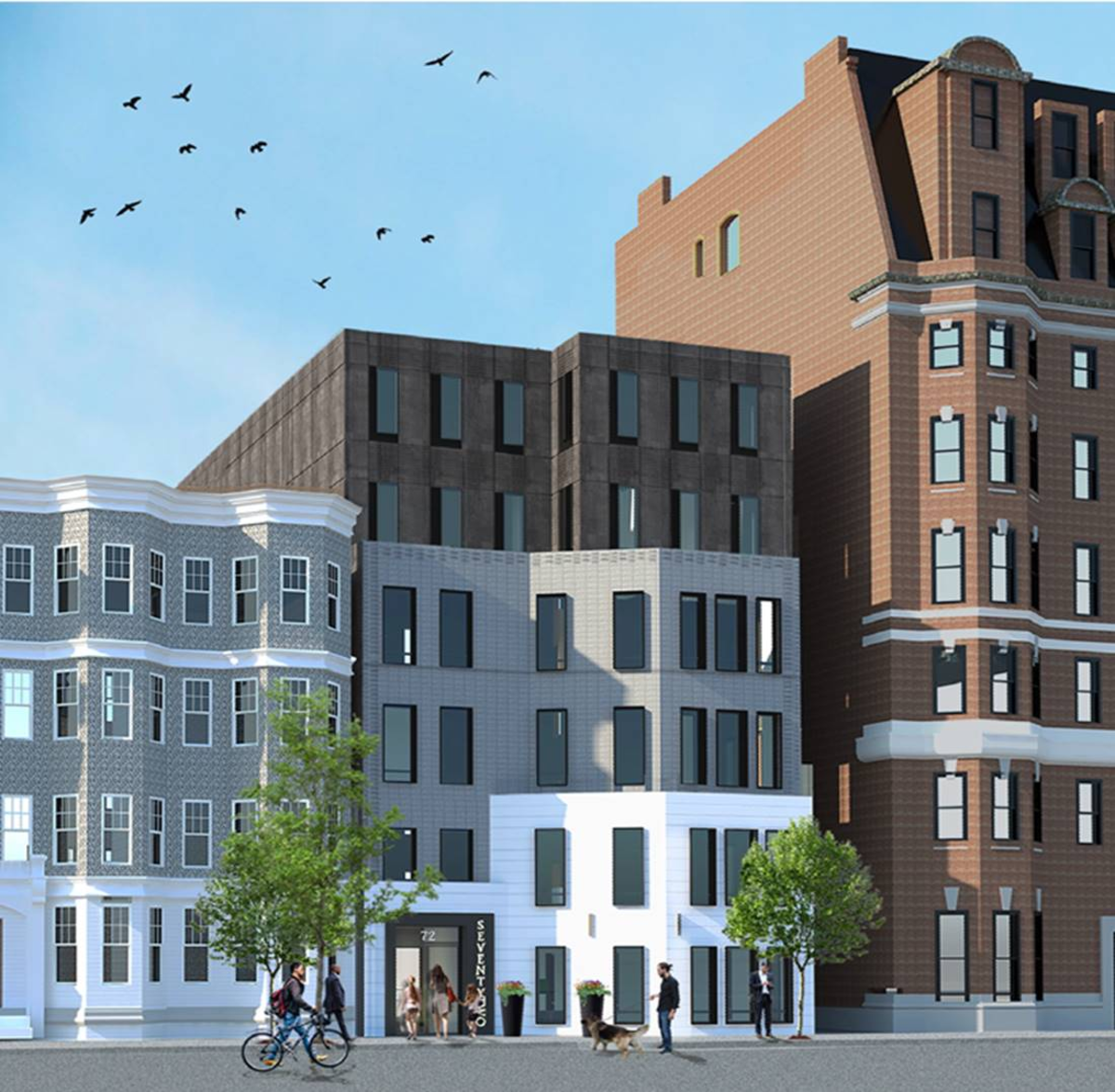 Rendering of the proposed apartment building at 72 Burbank St.
