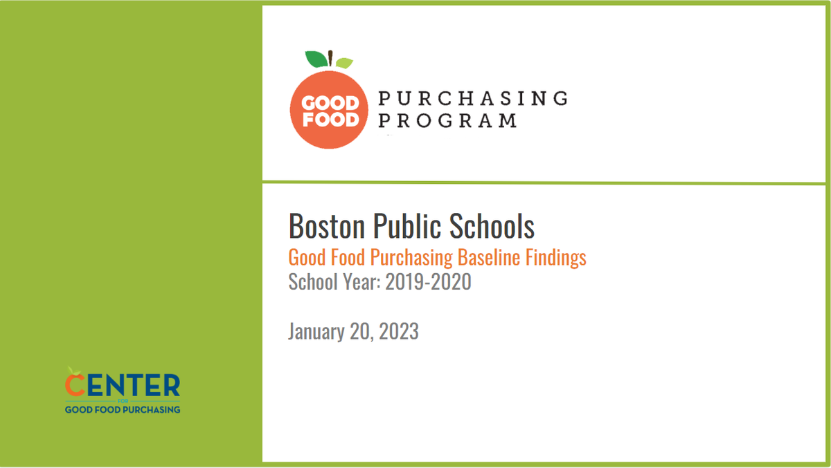 Cover image of Boston Public School Good Food Purchasing assessment overview