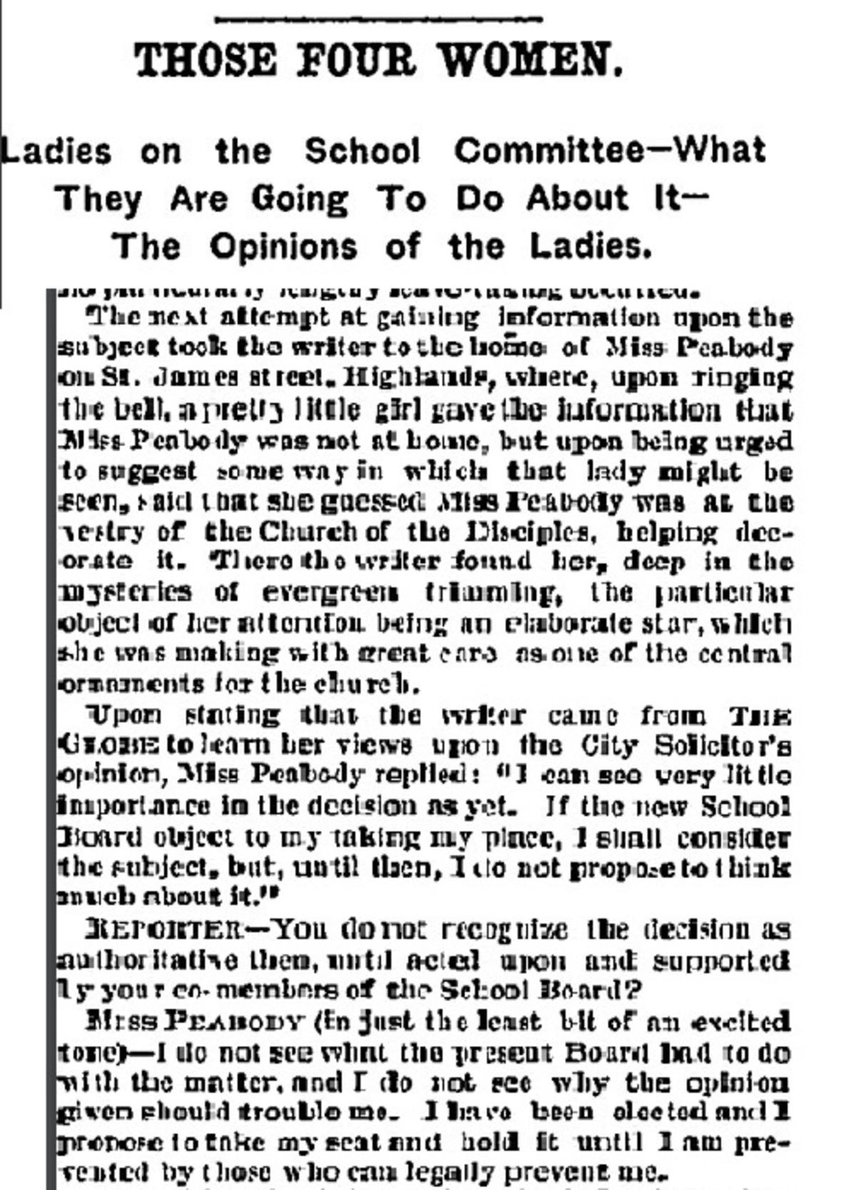 Those Four Women, Boston Globe, December 29, 1873