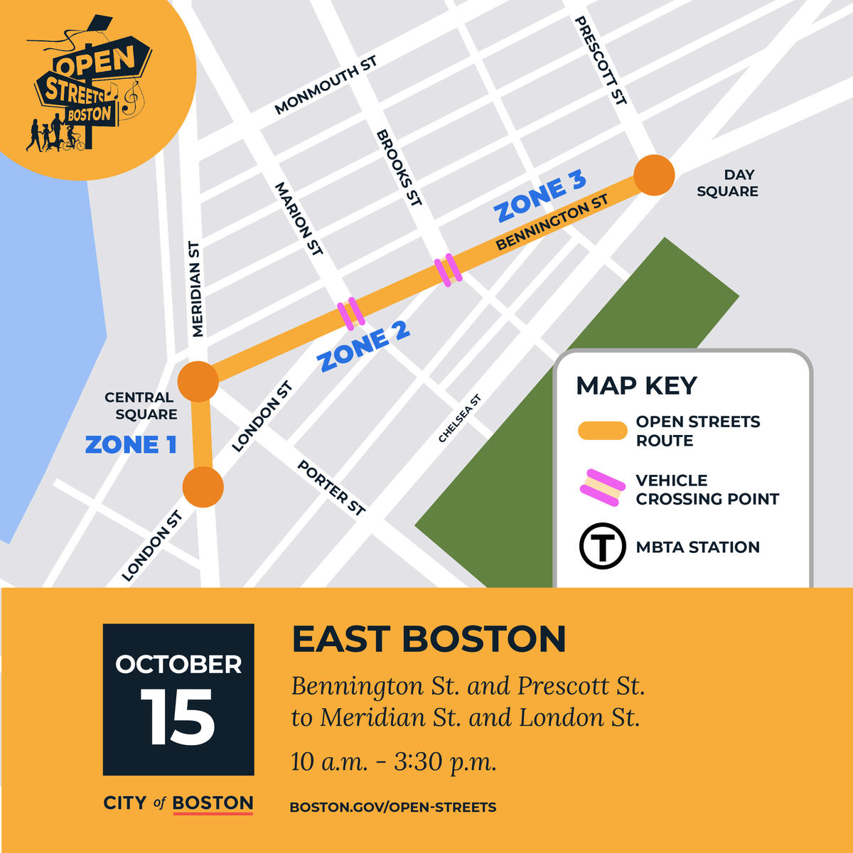 East Boston Open Streets Route Map