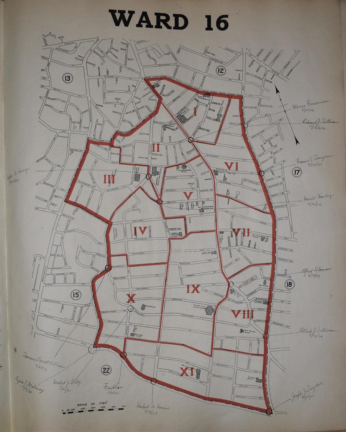 Ward 16 Map, 1921
