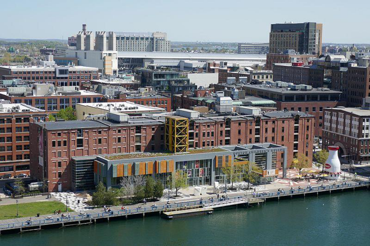an aerial view of the children's museum