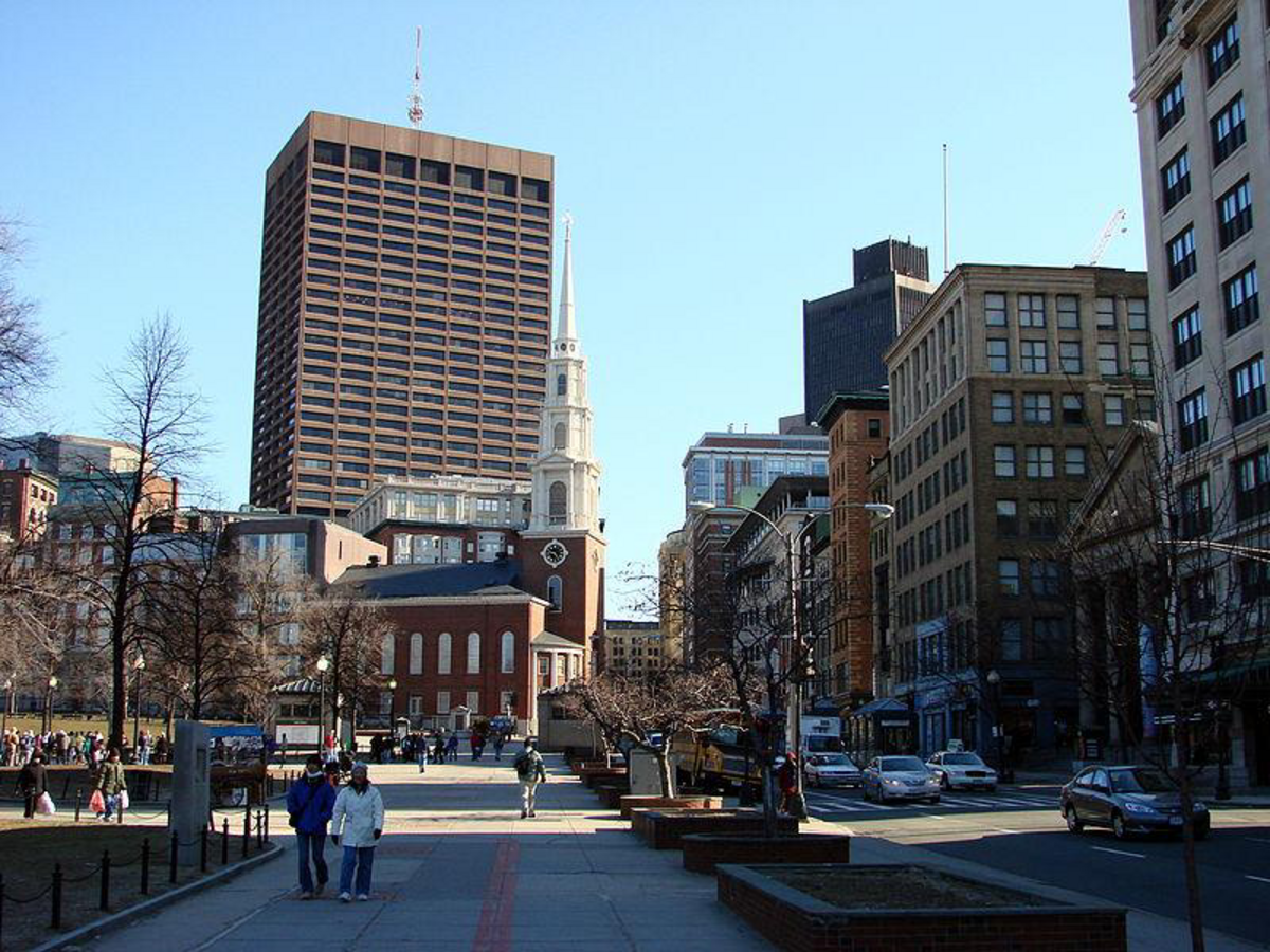a view of fanueil hall looking down congress st