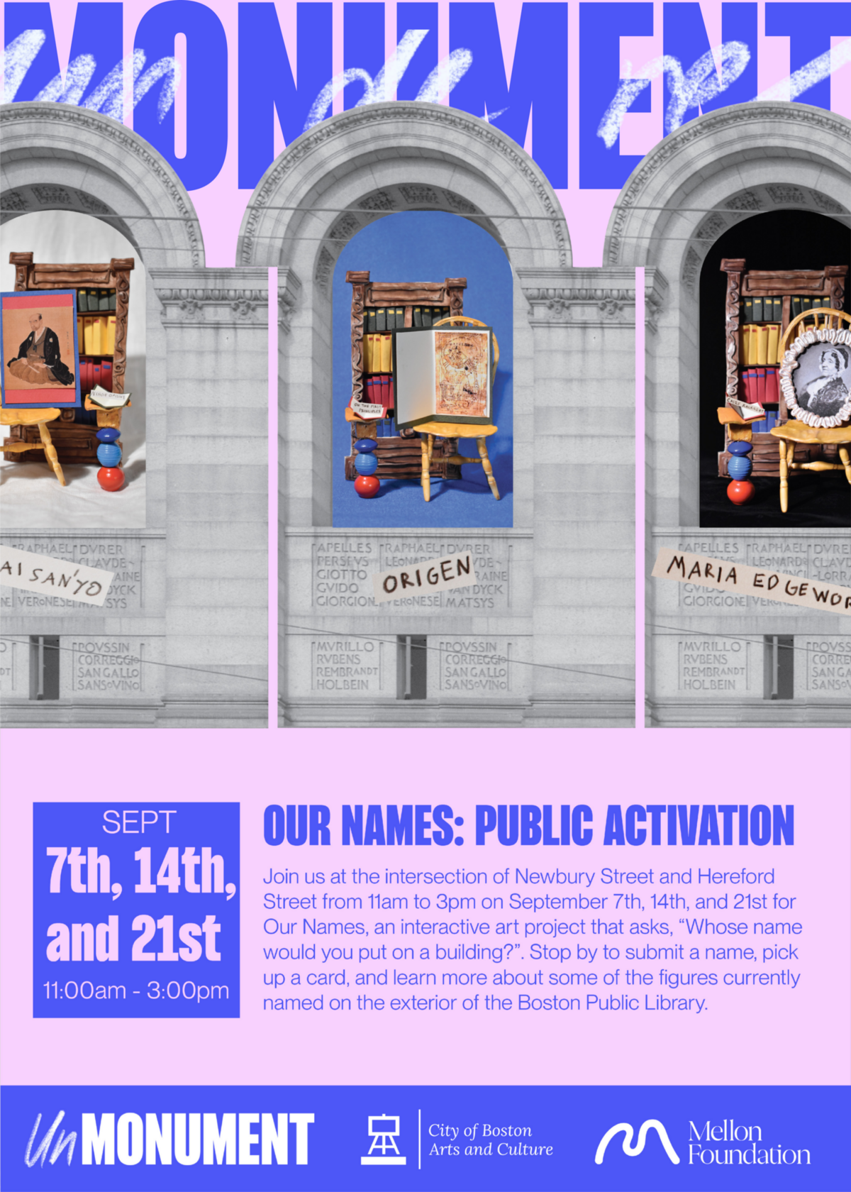 Our Names by Audrey Watkins September Events Flyer