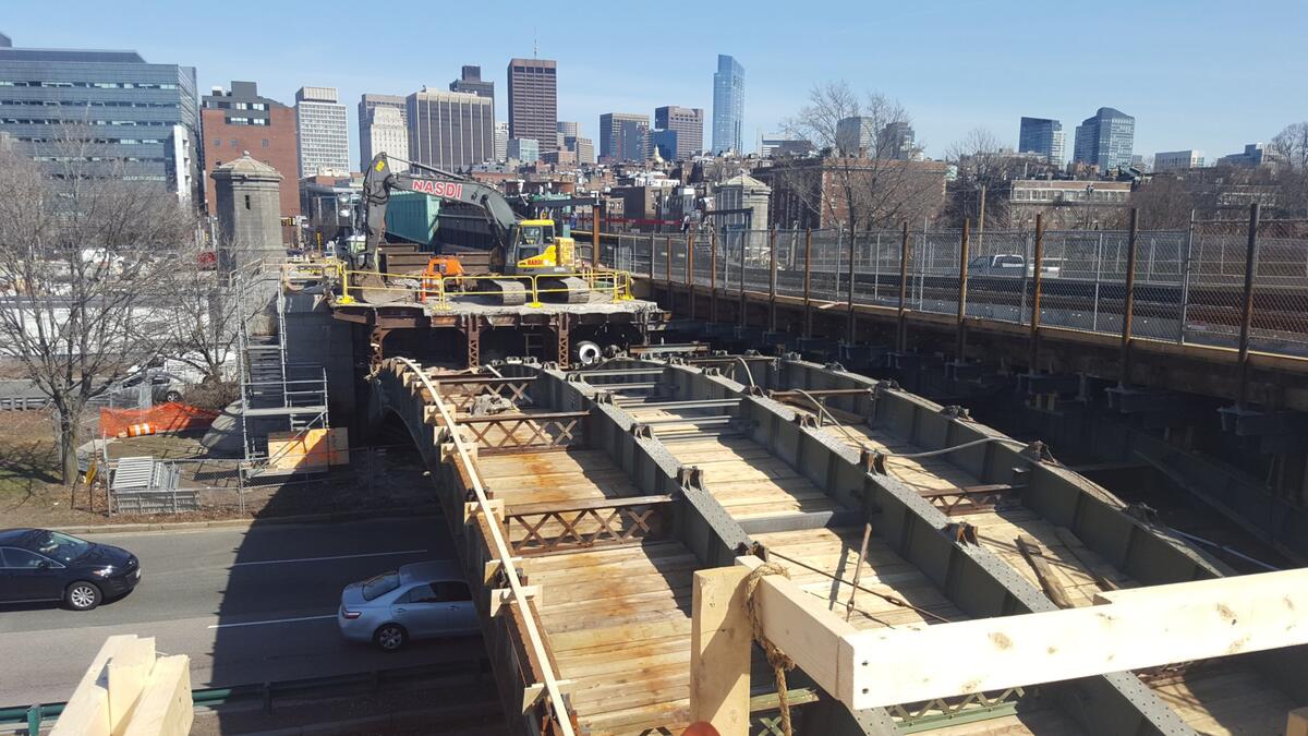 Longfellow Bridge under construction