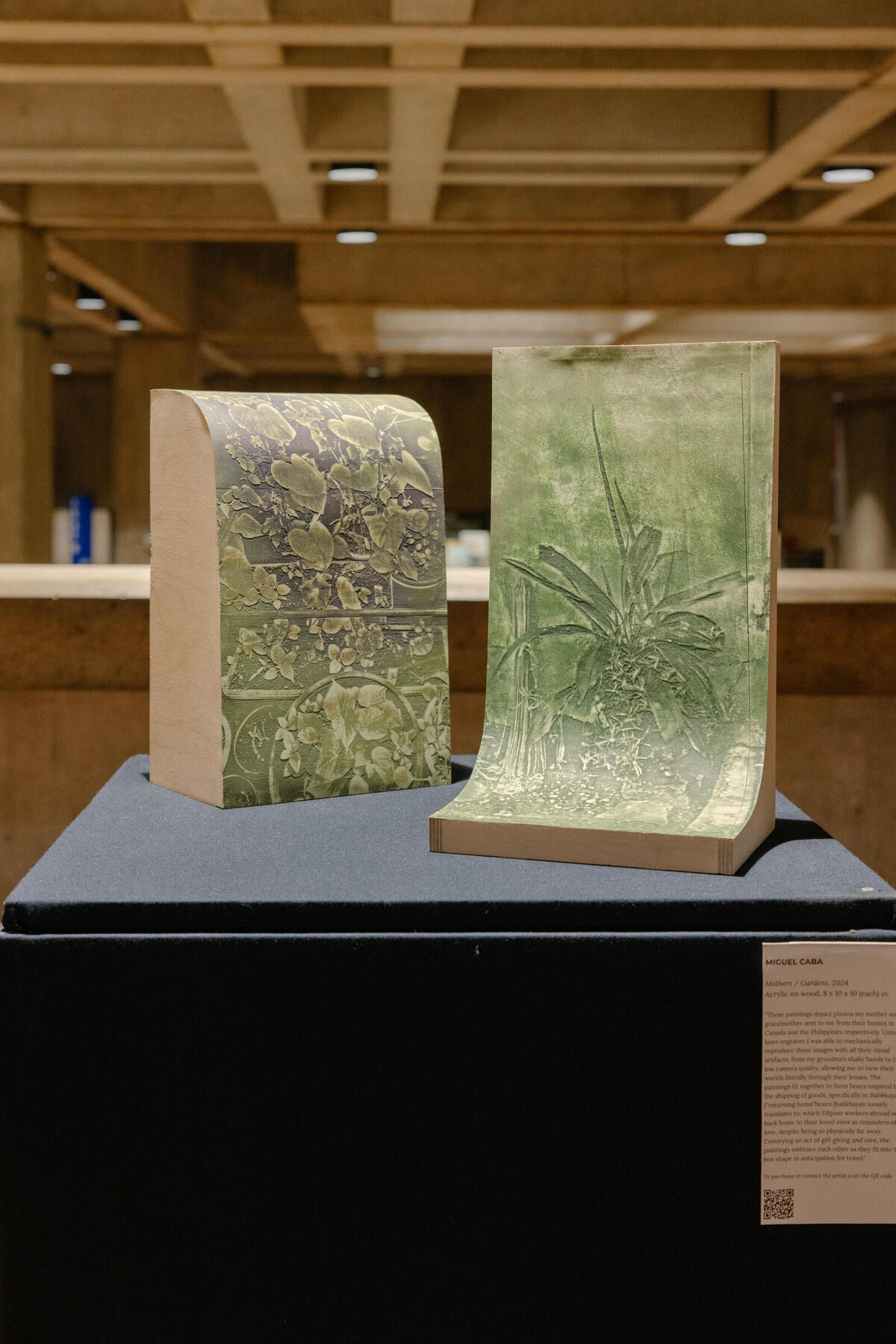 Miguel Caba, Mothers / Gardens, 2024, Acrylic on wood, 8 x 10 x 10 in. (each).