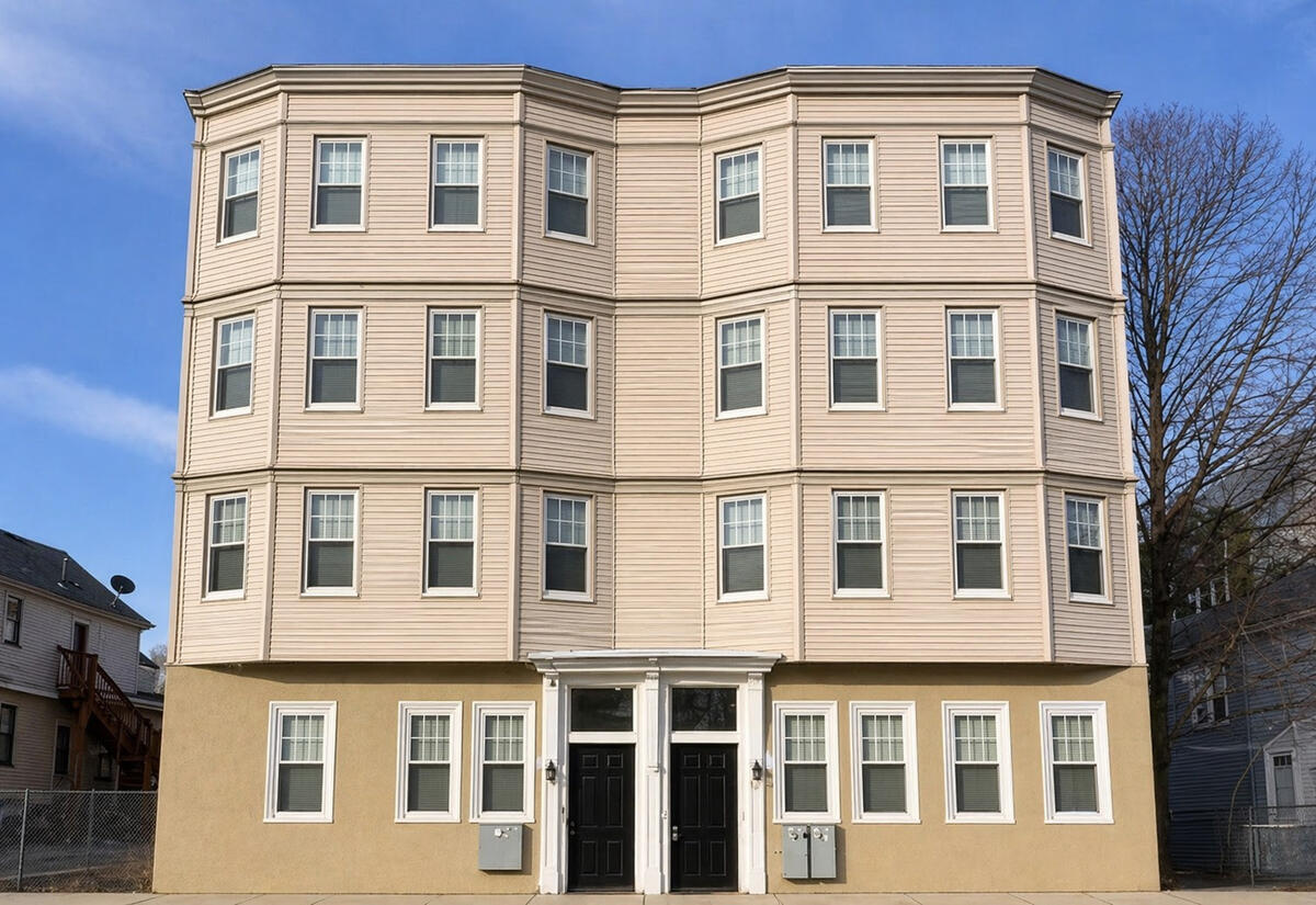 A photo of 116–118 Whitfield Street, which adds eight family-sized units to Boston’s affordable housing portfolio.