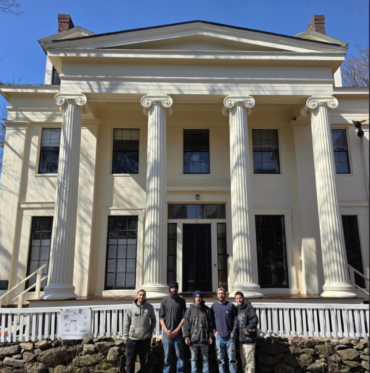 Photograph of  Edward Everett Hale House restoration team. 