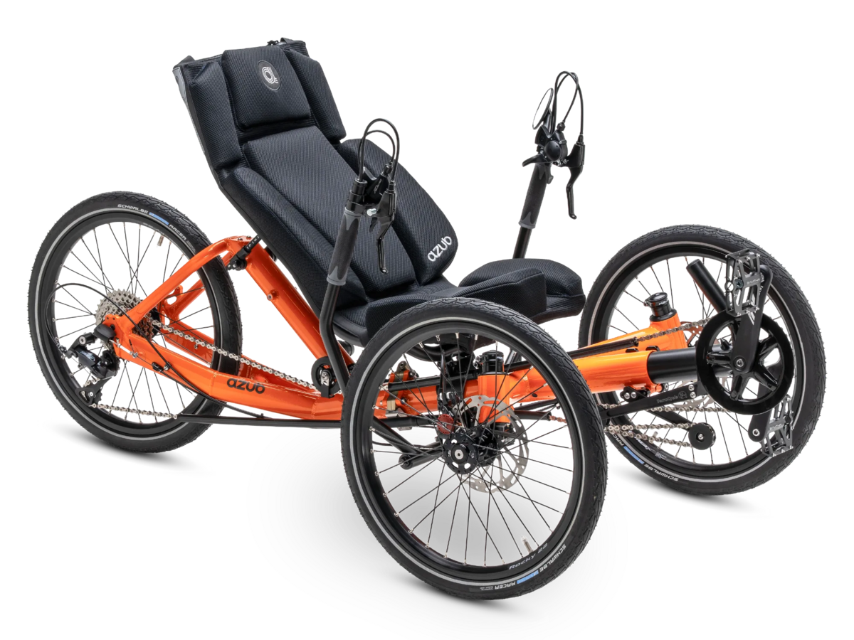 an image of a recumbent adaptive e-bike AZub Trisek