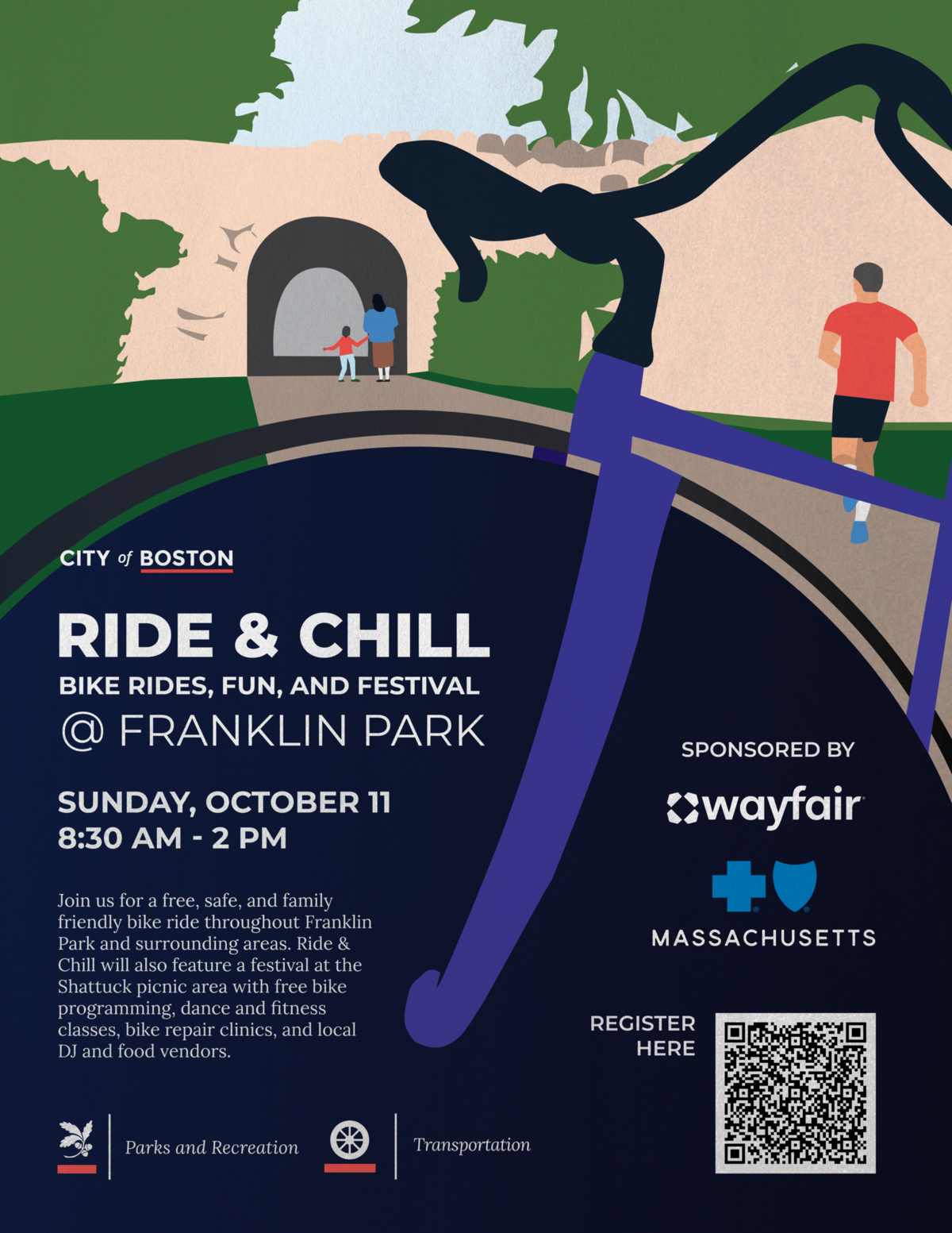 a poster with illustration and information about the event