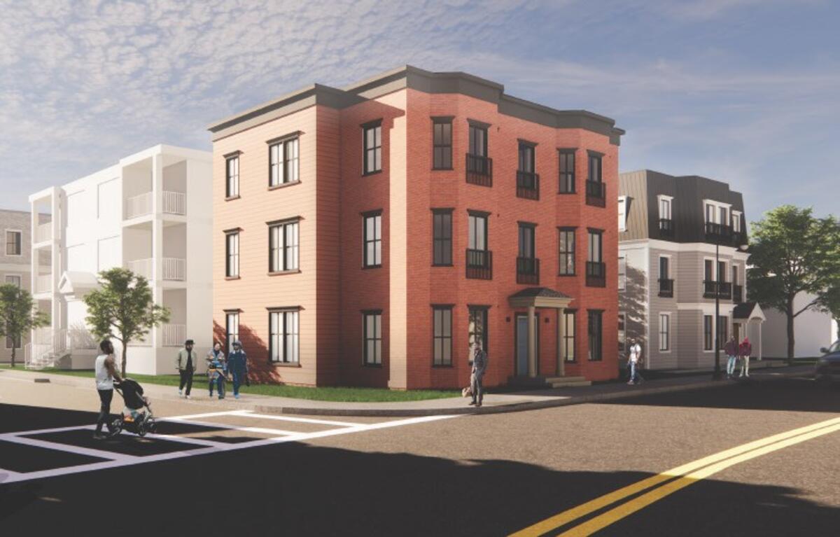 A digital rendering of  11 Capen Street and 262 and 270 Norfolk Street.
