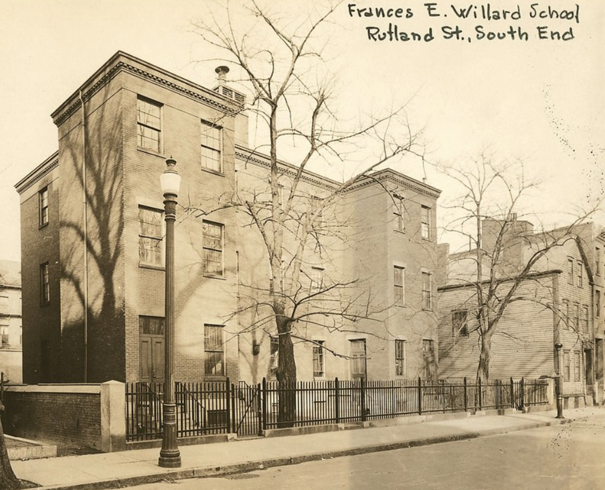 View of the Francis E. Willard School, formerly the Dwight Primary School, from Rutland Ave. 