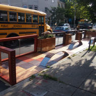 Image for a completed parklet in jamaica plain 