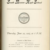 Image for south boston graduation exercises, 1905, graduation programs, collection 0400 004, boston city archives