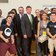 Image for mayor walsh and participants in the 2014 youth lead the change program