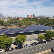 Solar panels at the Boston Police headquarters