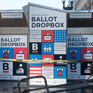A ballot dropbox during the 2020 Election in the City of Boston.