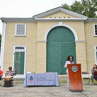 Mayor Kim Janey joined residents, local leaders, and members of the Boston Landmark Commission for the official sign off of "Historical Landmark" status for the Shirley-Eustis House in Roxbury.