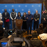 Mayor Michelle Wu joined City Officials for a press conference on the upcoming winter storm from the Eagle Room in Boston City Hall