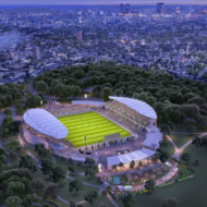 Arial shot of White Stadium 