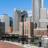 A photo of the Boston coastline capture in March 2026.