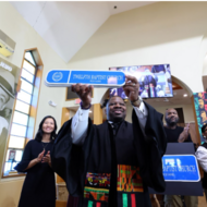 Mayor Michelle Wu attends the Twelfth Baptist Square Honorary Street Sign Unveiling & Marker Event.