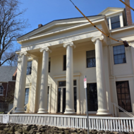 The front facade of the Edward Everett Hale House. 