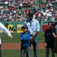 Image for mayor walsh throws out the first pitch at a red sox game