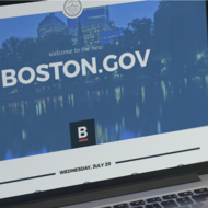 Image for a view of boston gov on a laptop