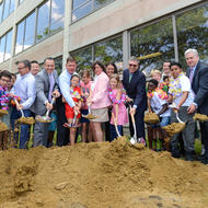 Image for mayor walsh, joined by local elected officials and community leaders break ground marking the $20 million renovation of the john eliot k 8 innovation upper school in the north end 