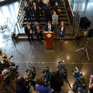 Image for mayor martin walsh spoke to the press following the 4th annual new england gun summit in boston