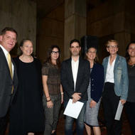 Image for from left to right: mayor walsh, marilyn arsem, michelle fornabai, dariel suarez, julie burros, mary jane doherty, councilor at large annissa essaibi george 