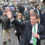 Image for mayor walsh and other officials march in the 2015 st patrick's day parade in south boston