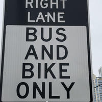 Image for bus bike only sign