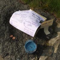 notes, coins, and candles left by neighbors to celebrate malcolm x's birthday