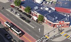 A rendering of the design of Blue Hill Ave at Happy Market