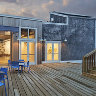 The exterior of a building at the Fine Arts Work Center in Provincetown, MA.