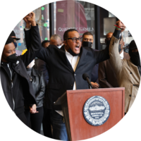 City of Boston employees celebrate the launch of the Mayor's Office of Black Male Advancement